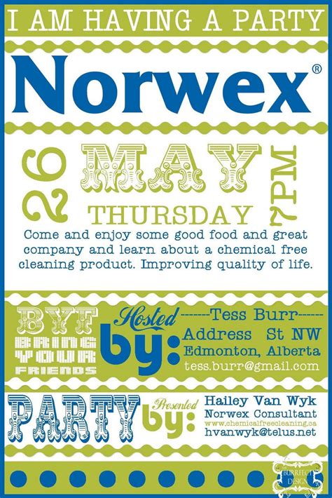 Burrfect Design: Norwex Party Invite | Norwex party, Party invite design, Party invite template