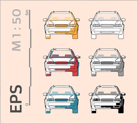 Premium Vector Vehicle Car Drawing Set On Different Colors Side View