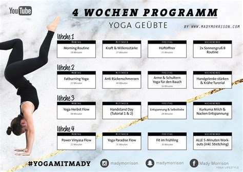 4 Wochen Yoga Programm Für Anfänger And Geübte Mady Morrison Yoga