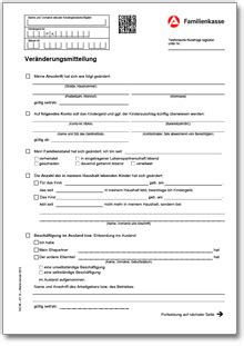 Sie können einen kinderzuschlag erhalten, . Veränderungsmitteilung Kindergeld • DE Formular Download