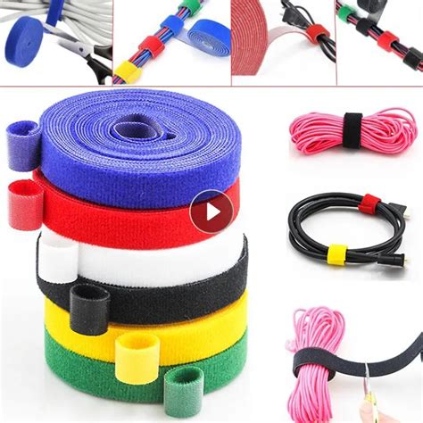 15mroll Fastening Tape Cable Ties Reusable Hook And Loop Straps
