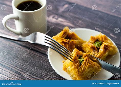 Urkish Sweets Traditional Turkish Dessert Baklava With Walnuts And
