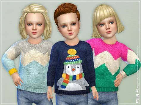 Cozy Winter Sweater For Toddler Found In Tsr Category Sims 4 Toddler