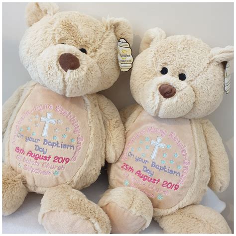 Personalised Christening Teddy Bear Embroidered Bear Baby Naming Day