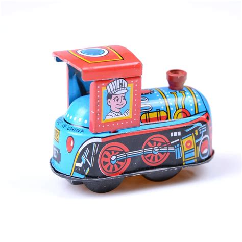 1pc Baby Kid Children Vintage Wind Up Tin Toy Retro Steam Train