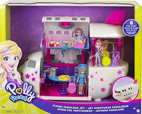 Polly Pocket Fabulous Flying Jet With 3 In Polly Doll And Extra Dress