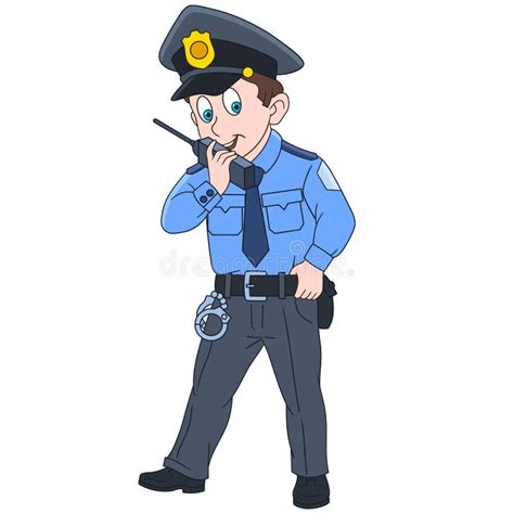 Le Caractère Du Policier 3d De Policier Souffle Son Sifflement Et