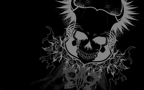 Gray And Black Skeleton Wallpaper Skull Artwork Monochrome Hd