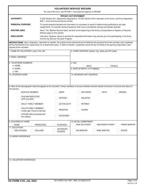 Da 4162 2003 2024 Form Fill Out And Sign Printable Pdf Template Signnow