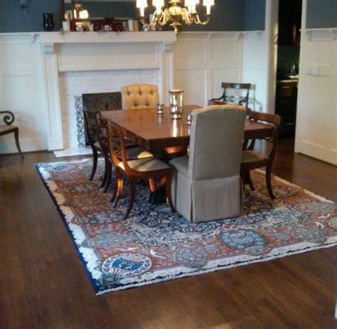 Arrange your dining room furniture without a rug. What Size Rug to Use for Your Dining Room