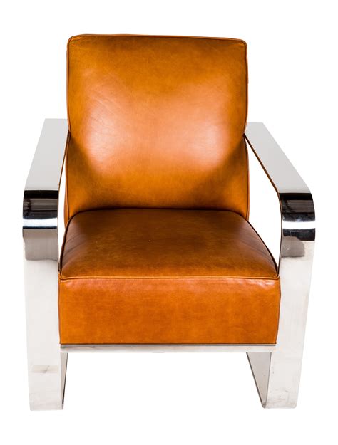 Ralph Lauren Modern Penthouse Leather And Chrome Lounge Chair Furniture Wyg28653 The Realreal