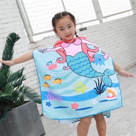 Shop kids beach wraps in fun prints and patterns that will let them show their personality at the beach. Hooded Beach Towel for Kids & Baby Bath Towels Mermaid ...
