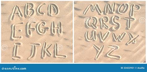 English Alphabet On Sand Stock Image Image Of Print 33422951