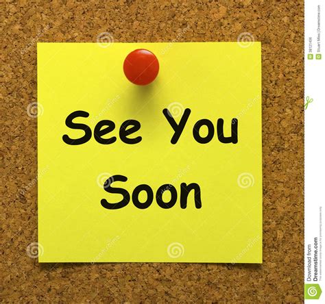 See You Soon Means Goodbye And Farewell Royalty Free Stock Image