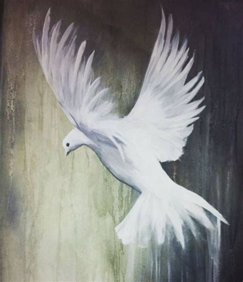 Messenger Of Peace Print 24x 40 Dove Painting Catholic Art