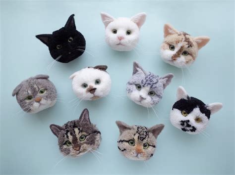 Cat Pom Poms Pom Pom Animals Yarn Animals Diy Crafts For Ts