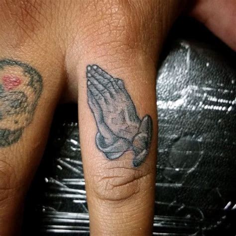 Shaded Praying Hands Finger Tattoos For Guys Next Luxury