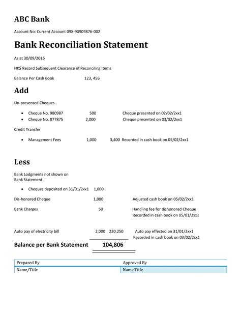 50 Bank Reconciliation Examples And Templates 100 Free