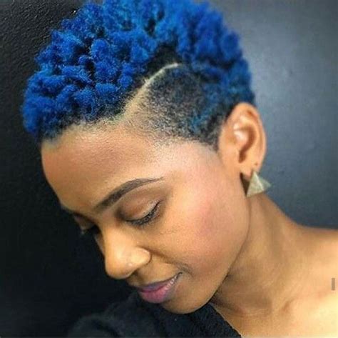18short Blue Haircut For African American Women Natural Hair Styles