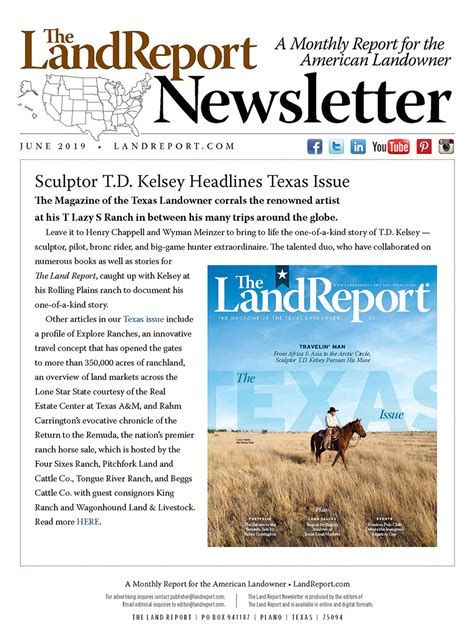 Land Report June 2019 Newsletter The Land Report
