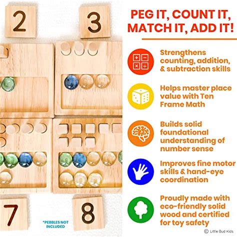 Little Bud Kids Counting Pegs A Ten Frame Math Manipulatives Number