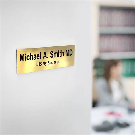 Office Door Name Plate Engraved Brushed Brass Plastic With Etsy New