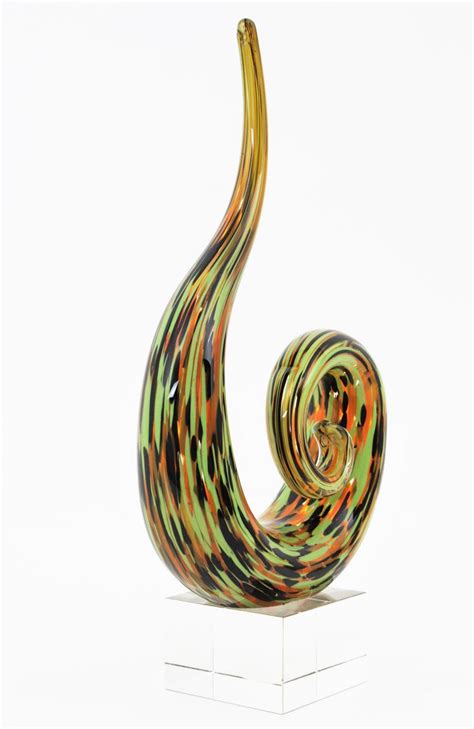 Murano Art Glass Spiral Shape Colorful Sculpture For Sale At 1stdibs