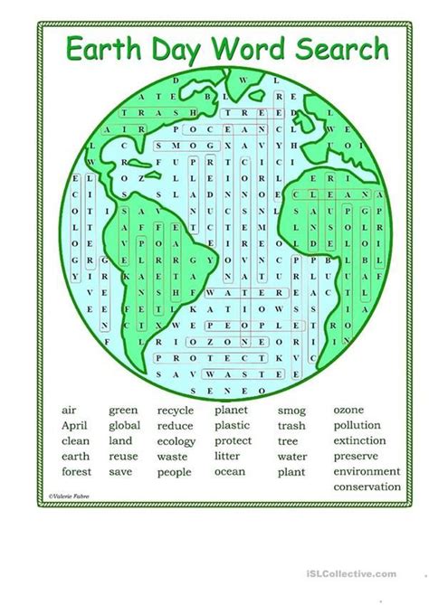 Earth Day Word Search English Esl Worksheets For Distance Learning