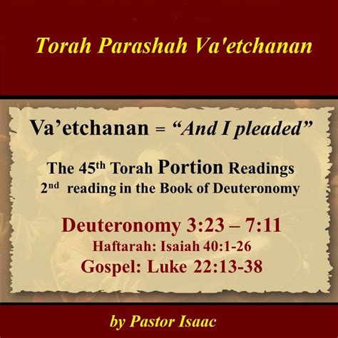 Torah Parashah Vaetchanan Torah Book Of Deuteronomy Sermon