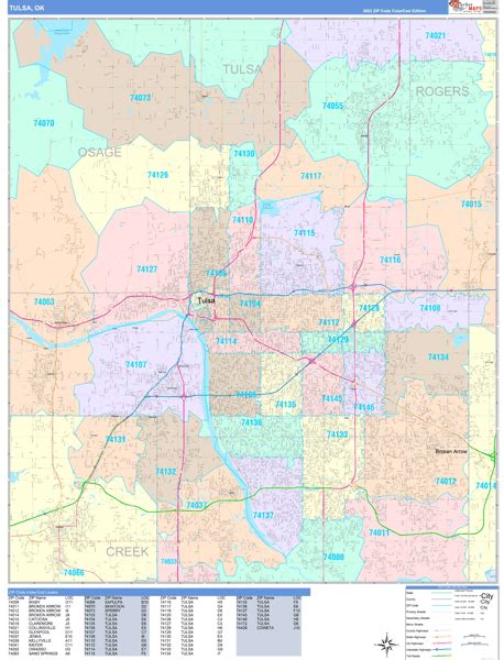 Wall Maps Of Tulsa Oklahoma