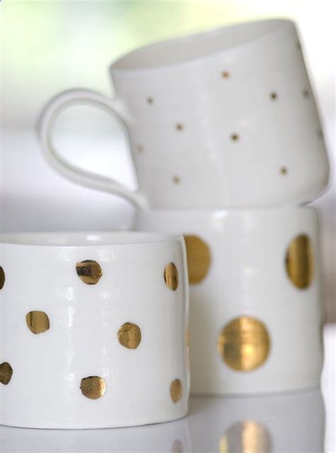 Gold Polka Dot Mugs Mugs Gold