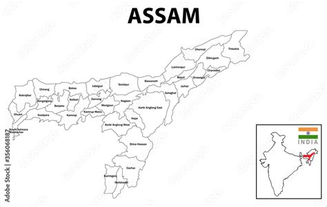 Foto De Assam Map Political And Administrative Map Of Assam With