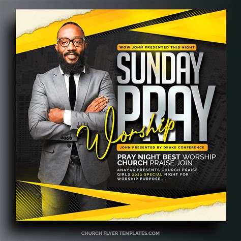 Sunday Service Worship Flyer Template Psd Church Flyer Templates Free