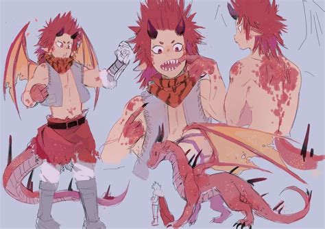 Dragon Kirishima Eijirou And Bakugou Katsuki Bnha Fantasy Au Bnha