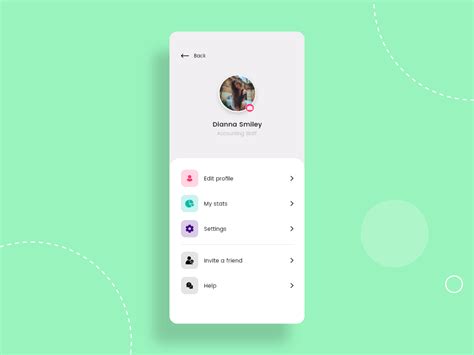 User Settings Concept Screen Uplabs