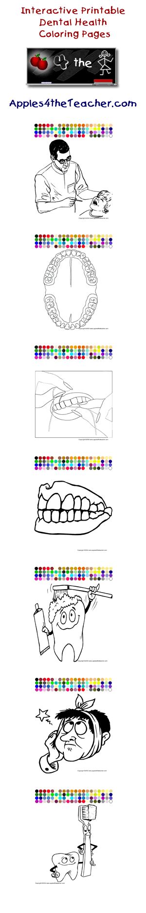 Printable Interactive Dental Health Month Coloring Pages Dental Health