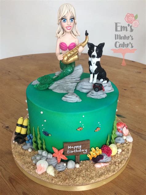 Scuba Diving Under The Sea Theme Cake With Mermaid Cake Topper Themed