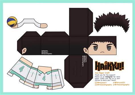 Iwa Haikyuu Paper Craft Paper Doll Template Anime Paper Anime Crafts