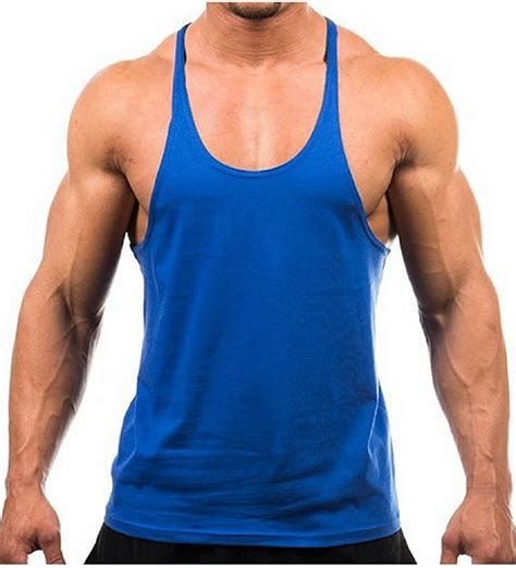 Buy The Blazze Mens Blank Stringer Y Back Bodybuilding Gym Tank Tops