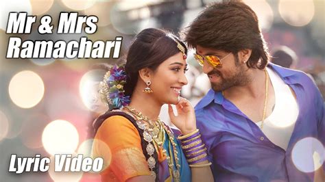 mr and mrs ramachari title track song lyric video yash radhika pandit v harikrishna youtube
