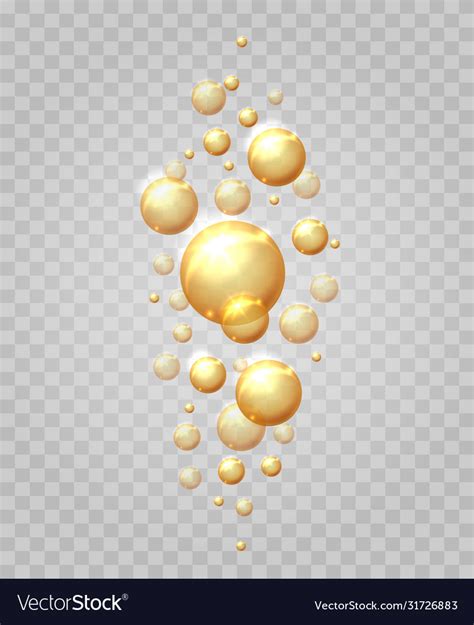 Gold Bubbles Drop Set Royalty Free Vector Image