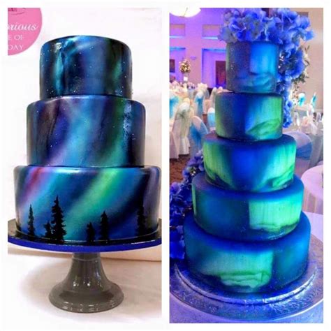 Amazing Northern Lights Cake Wedding Cake Designs Themed Wedding