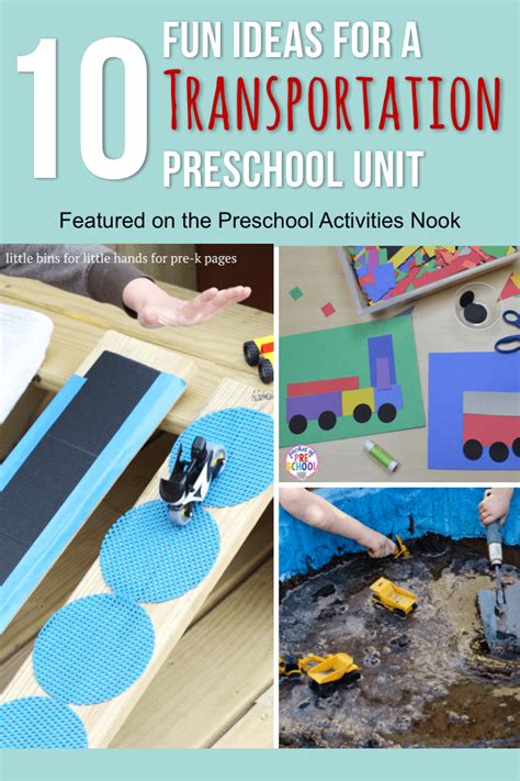 Ideas for a Preschool Transportation Unit - Preschool Activities Nook