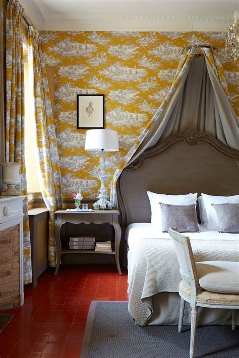 Traditional bedroom french country master bedrooms toile design, pictures, remodel, decor and ideas. Time to rethink Toile de Jouy | Traditional bedroom decor ...
