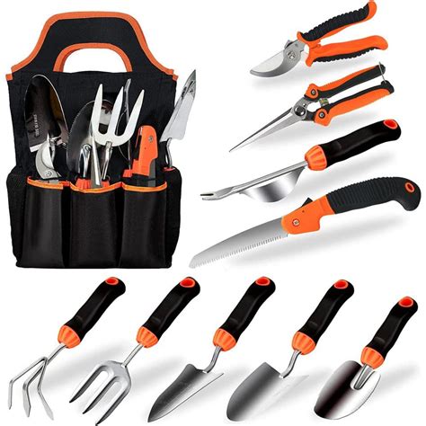 10 Piece Stainless Steel Garden Tool Set B09wcvsnvd The Home Depot