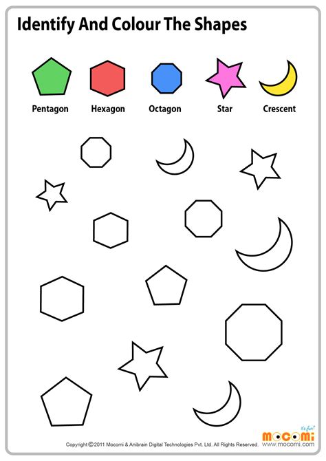 5 basic shapes, practice writing worksheet. Colour Similar Shapes - Maths Worksheet for Kids | Mocomi