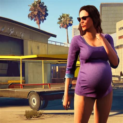 A Pregnant Woman On The Cover Photo Of The Gta 5 Game Stable