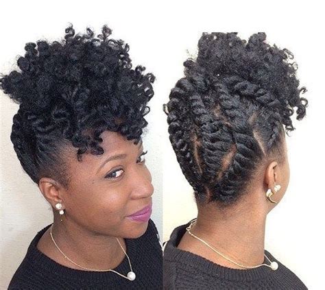 50 Updo Hairstyles For Black Women Ranging From Elegant To Eccentric Natural Hair Twists Flat