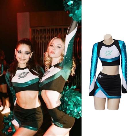 euphoria cheerleader uniform maddy outfit long sleeve crop top etsy denmark