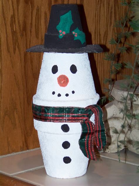 Silver Trappings Kids Christmas Craft Clay Pot Snowman